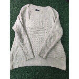 Lane Bryant Womens Warm Knit Sweater Size 18/20 Beige Long Sleeve Scoop Neck